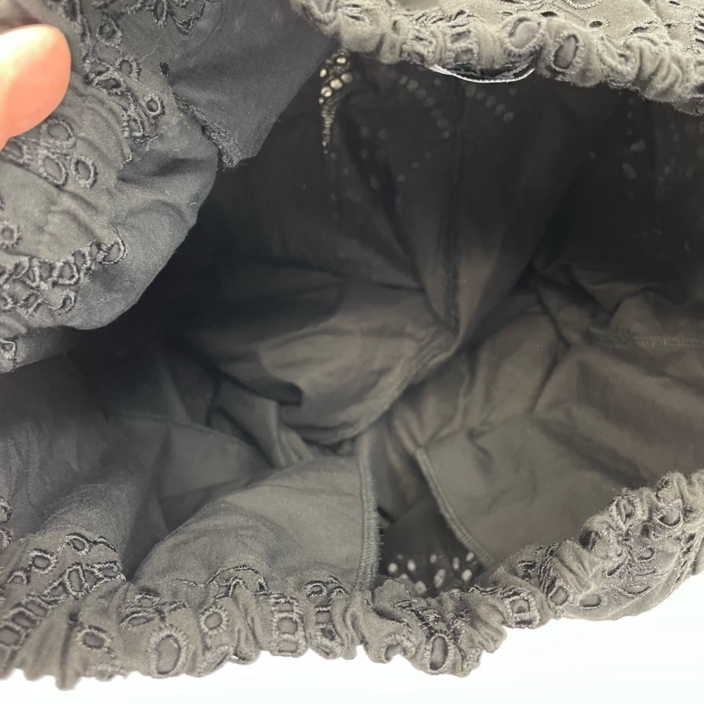 ❣️HP❣️Charo Ruiz NWOT Embroidered Eyelet Cotton Trousers Small Black - Picture 12 of 16